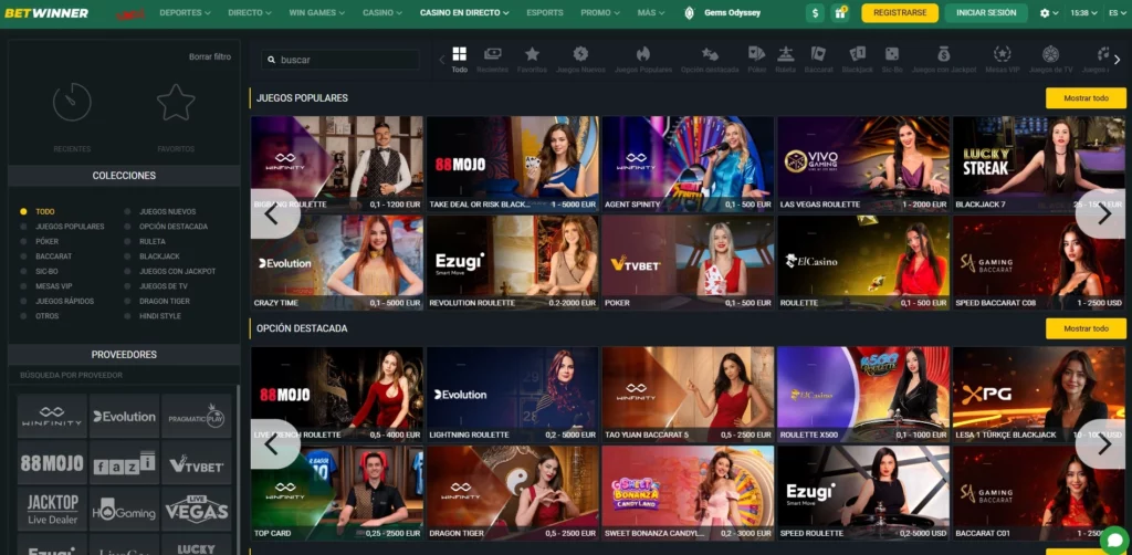 casino en vivo betwinner